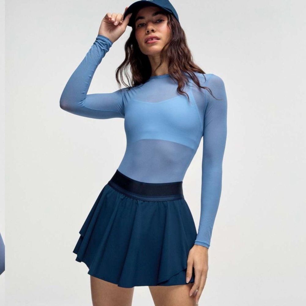 NWT LULULEMON Wundermost Blue Nulu Mesh Long-Sleeve Crewneck Bodysuit | XS